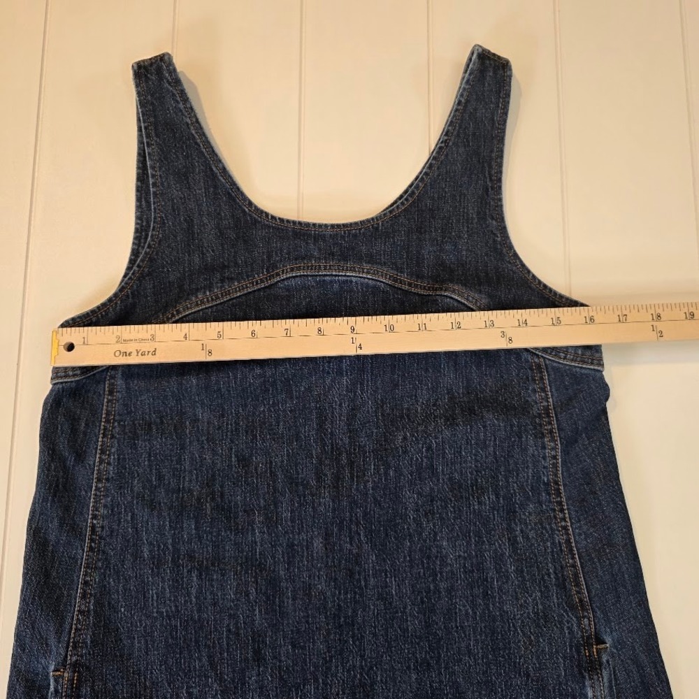 Pilcro Women 6 Denim Jumper Dress Dark Wash Adjustable Snap Straps Pockets - Picture 9 of 11